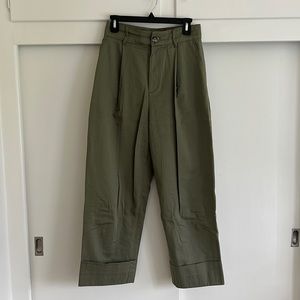 Club Monaco Olive Wide Leg Pants